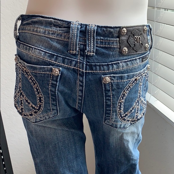 Miss Me Denim - Miss Me Jeans with Peace sign pockets